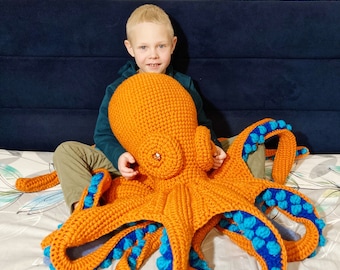 Giant octopus, octopus shaped pillow, personalized stuffed octopus