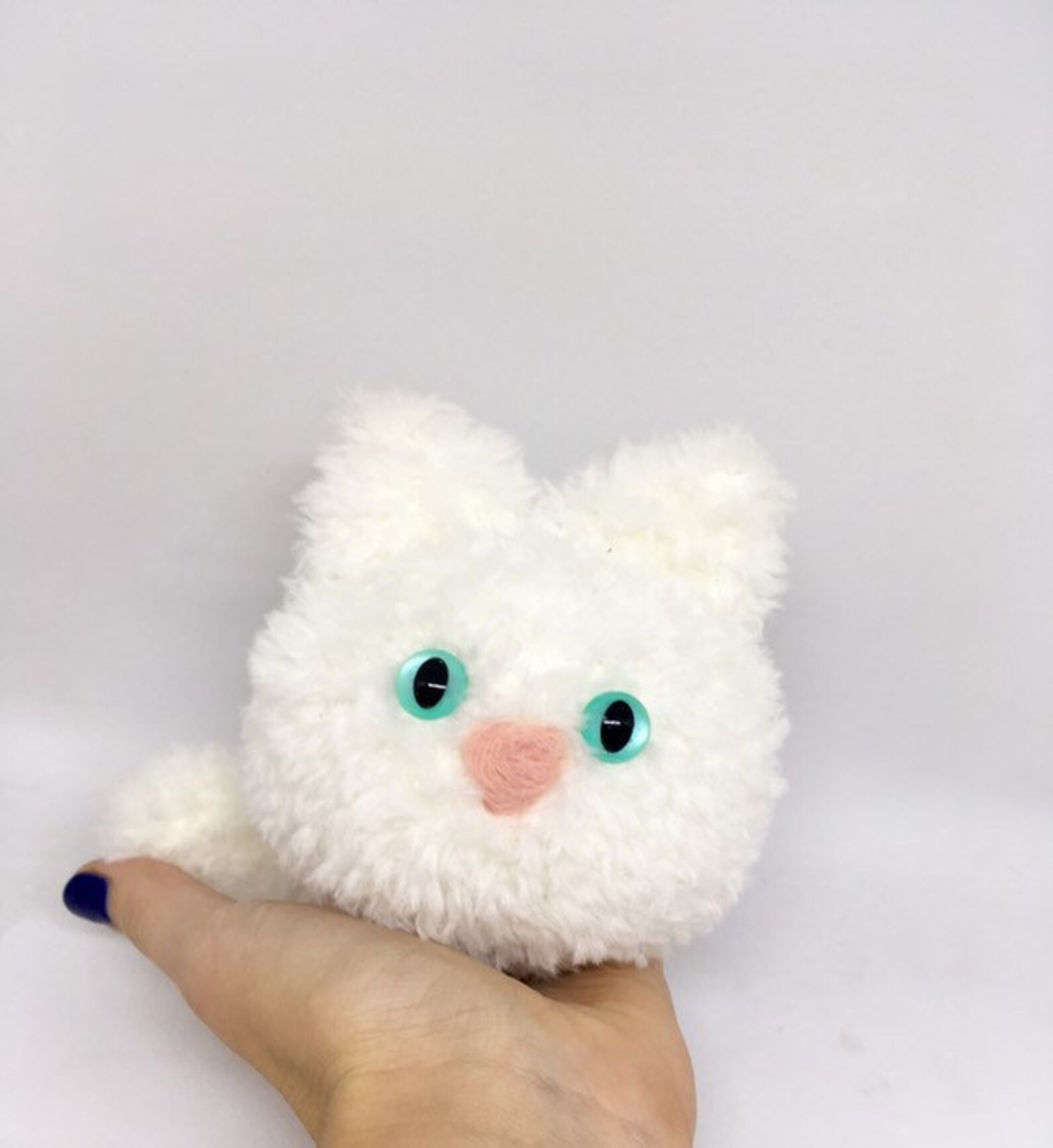Crochet amigurumi cat white fluffy cat animal lovers gift | Etsy