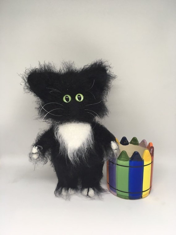fat black cat stuffed animal