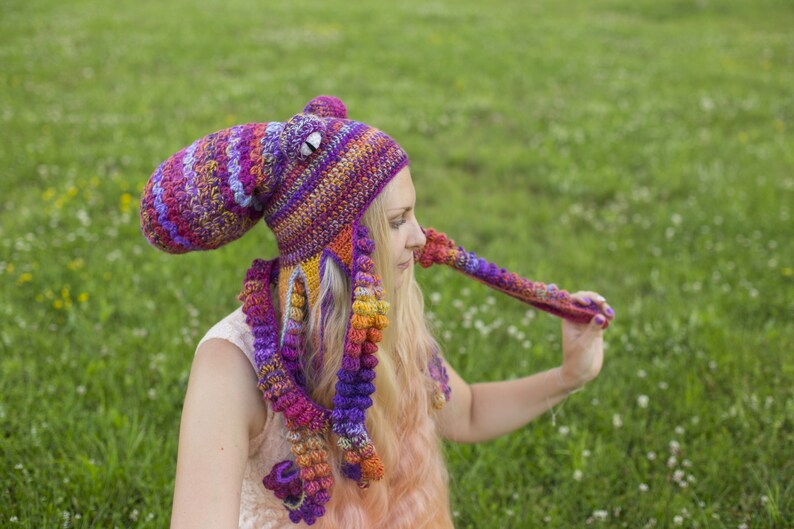 Orange Handmade Funky Hat Animal 