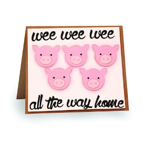 3D Greeting Card, Folded card, Cricut svg File, Silhouette svg, Layered Card SVG, Cut File, SVG, Thank you Card, Digital, Piglets svg