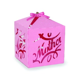 3D Box svg, Mother&#39;s day Box, Box Template, Party Favor Box, Gift Box, Cut file for Cricut, Silhouette, dxf, Digital, Instant Download