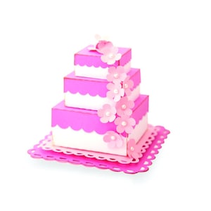 3D Party Cake, Paper Party Cake, Digitaal, direct downloaden, SVG, DXF, Bestanden knippen, Silhouet, Voor Cricut, 3D Cake, Papierambachten, Bruidstaart