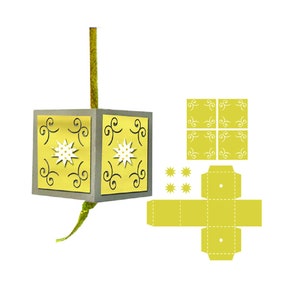 Ornement de Noël 3D, ornement de type boîte, fichier coupé, Cricut, Silhouette, ornement svg, étoile, étoile de Noël, vacances, téléchargement immédiat