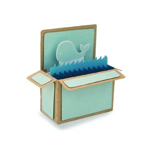 3D Grußkarte, Wal Box Card, Leaves Box Karte, geschnittene Datei, Cricut, Silhouette, svg, dxf, card in a box, 3D svg