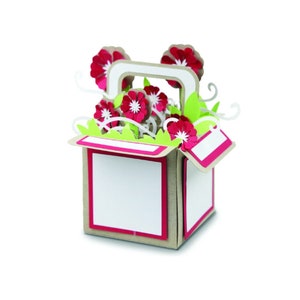3D greeting card, Flower Box Card, Garden Box card, cut file, Cricut, Silhouette, svg, dxf, card in a box, 3D svg