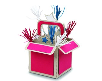 3D greeting card, Star Box Card, Box card, cut file, Cricut, Silhouette, svg, dxf, card in a box, 3D svg