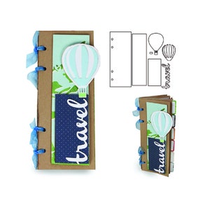Album Cover svg, Mini album, Scrapbook svg, Planner Cover, Cut files for Cricut, Silhouette, Creative Album, Travel Journal, Hot Air Balloon