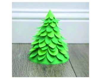 Arbre de Noël svg, arbre de Noël 3D, modèle d'arbre, fichiers coupés pour cricut, silhouette, svg, dxf, arbre 3D, arbre en papier, téléchargement numérique
