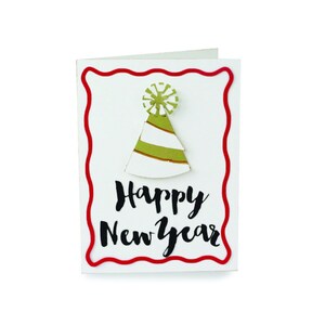 folded card svg, happy new year card, card template, cut file for cricut, for silhouette, greeting card svg, party hat svg, instant download