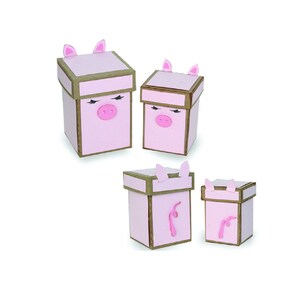 3D Box Svg, Box Template, Gift Box template, Gift Box SVG, Party Favor Box, Cut file for Cricut, Silhouette, svg, dxf, Nesting Piggy Box