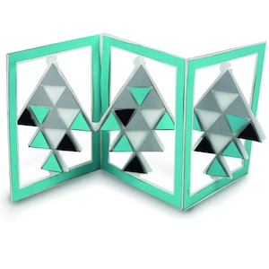 3D Greeting Card, Accordian card, Cut file for silhouette, for Cricut, Layered Card SVG, PNG, SVG, dxf, Birthday Card, Triangles