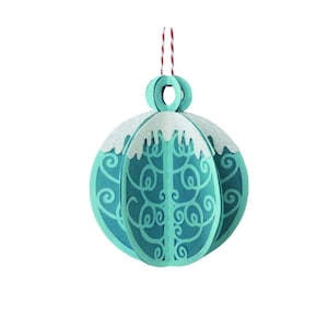 3D Christmas Ornaments, Ornaments svg, Cut file, Cricut, Silhouette, svg, dxf, Snow, Snowy Ornament, Digital, Instant download, Snowy Ball
