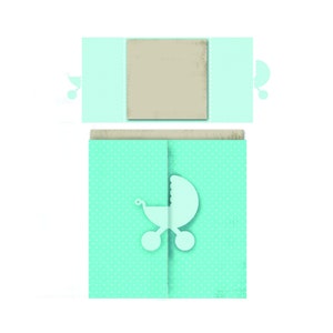 Biglietto d'auguri 3D, File SVG Cricut, Silhouette SVG, Carta a strati SVG, File di taglio, PNG, Biglietto d'auguri, Biglietto doppia piegata, Passeggino SVG