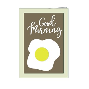 Tarjeta de felicitación doblada, archivo de corte para Cricut, silueta, tarjeta en capas SVG, PNG, SVG, dxf, tarjeta doblada, huevo, buenos días, Sunny Side Up