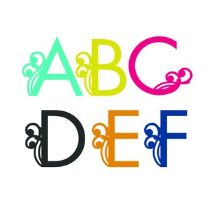 swirly letters Clipart, Make your own Name, Doodle Bundle, Alphabet Doodle Set, Cute Alphabet, Cut files, Print and Cut, Cricut, Silhouette