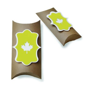 Boîte 3D svg, Boîte d’oreiller svg, Modèle de boîte d’oreiller, Boîte cadeau SVG, Boîte de faveur de fête, Fichier coupé pour Cricut, Silhouette, Feuille d’érable svg, Feuille