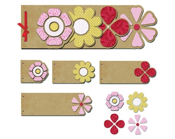Spring Mini Album, Mini album, Scrapbook svg, Journal template, Cut files for Cricut, Silhouette, Creative Album, Flowers svg, Digital, Dxf