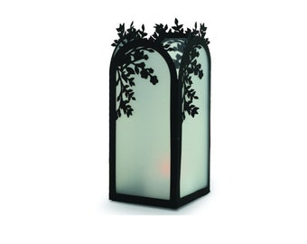 Floral Paper Lantern, Paper Cut Lamp, Lantern Template, Candle Holder, Cut files for Cricut, Silhouette, svg, dxf, Aesthetic Decor