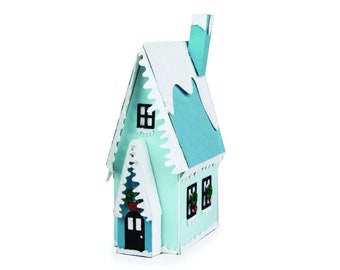 3D Snow House, Christmas House svg, Cut Files for Silhouette, Cricut Cut Files, DIY Christmas Project, Christmas Village, House Models