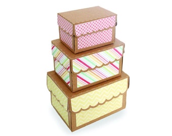 3D Box Svg, Gift Box template, Gift Box SVG, Party Favor Box, Cut file for Cricut, Silhouette, svg, Decorative Box, Box with Lid, Box set