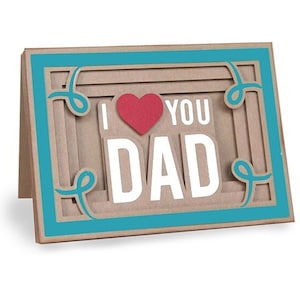 Carte de vœux 3D, Carte ombre, Fichier Cricut svg, Silhouette svg, Carte en couches SVG, Fichier coupé, Carte d’anniversaire, I Heart you Dad, Fête des Pères