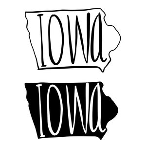 Iowa SVG, Iowa State Clipart, Iowa Hand Written State, State Outline, Iowa State Tshirt Design