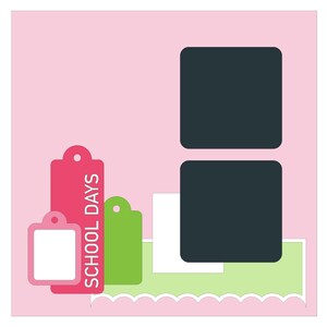 Digital Scrapbook page, Scrapbook Layout, 12x12 Scrapbook, Scrapbook template, SVG, PNG, dxf, Cut file for Silhouette, for Cricut, School