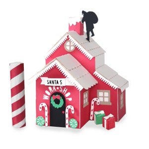 3d Santa&#39;s Workshop SVG, Cut Files for Silhouette, Cricut Cut Files, DIY Christmas Project, Christmas Village, Santa&#39;s Workshop
