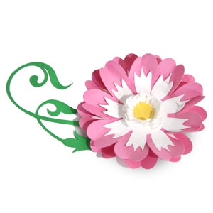 Flor de papel 3d, flor de papel pequeña, svg, plantilla de flor, flor de papel svg, para Cricut, silueta, flores de papel DIY, archivos de corte de flores
