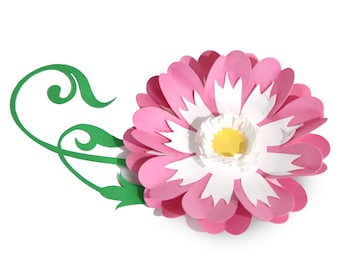 3d paper flower, Small paper flower, svg, flower template, paper flower svg, for Cricut, Silhouette, DIY paper flowers, Flower Cut Files