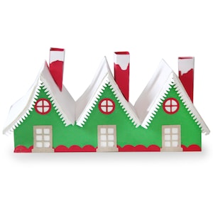 3d Elfenhaus SVG, geschnittene Dateien für Silhouette, Cricut geschnittene Dateien, Weihnachtshaus, DIY Weihnachtsprojekt, Weihnachtsdorf, 3d Haus
