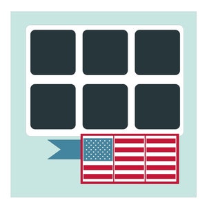Digital Scrapbook page, Scrapbook Layout, 12x12 Scrapbook, Scrapbook template, SVG, PNG, dxf, Cut file for Silhouette, for Cricut, diy, flag