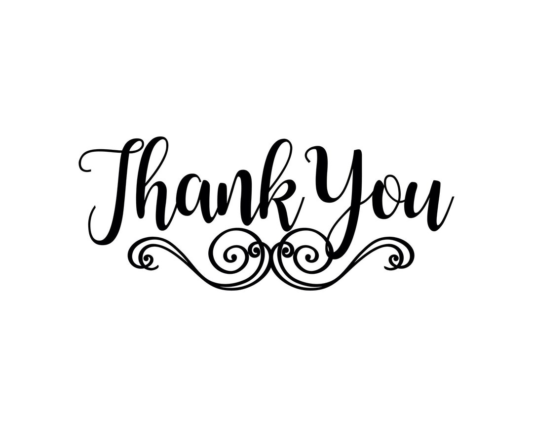 Thank You Svg, Thank You Clipart, Vector Art, Silhouette Cut Files