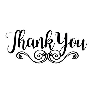 Thank you svg, Thank you clipart, Vector Art, Silhouette Cut Files, Cricut cut files, clipart, svg, dxf, Flourish, Thank you flourish