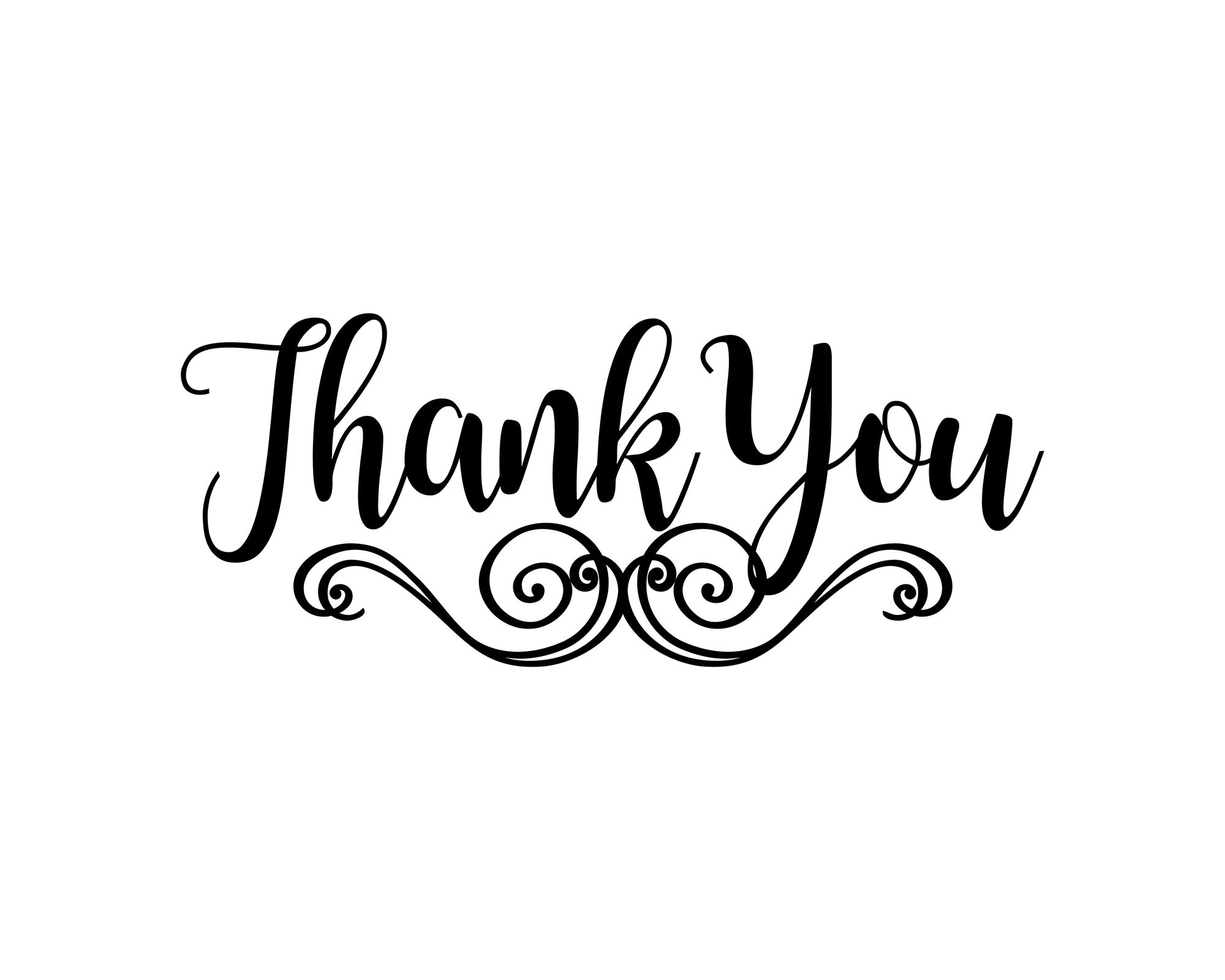 Thank You Svg, Thank You Clipart, Vector Art, Silhouette Cut Files ...