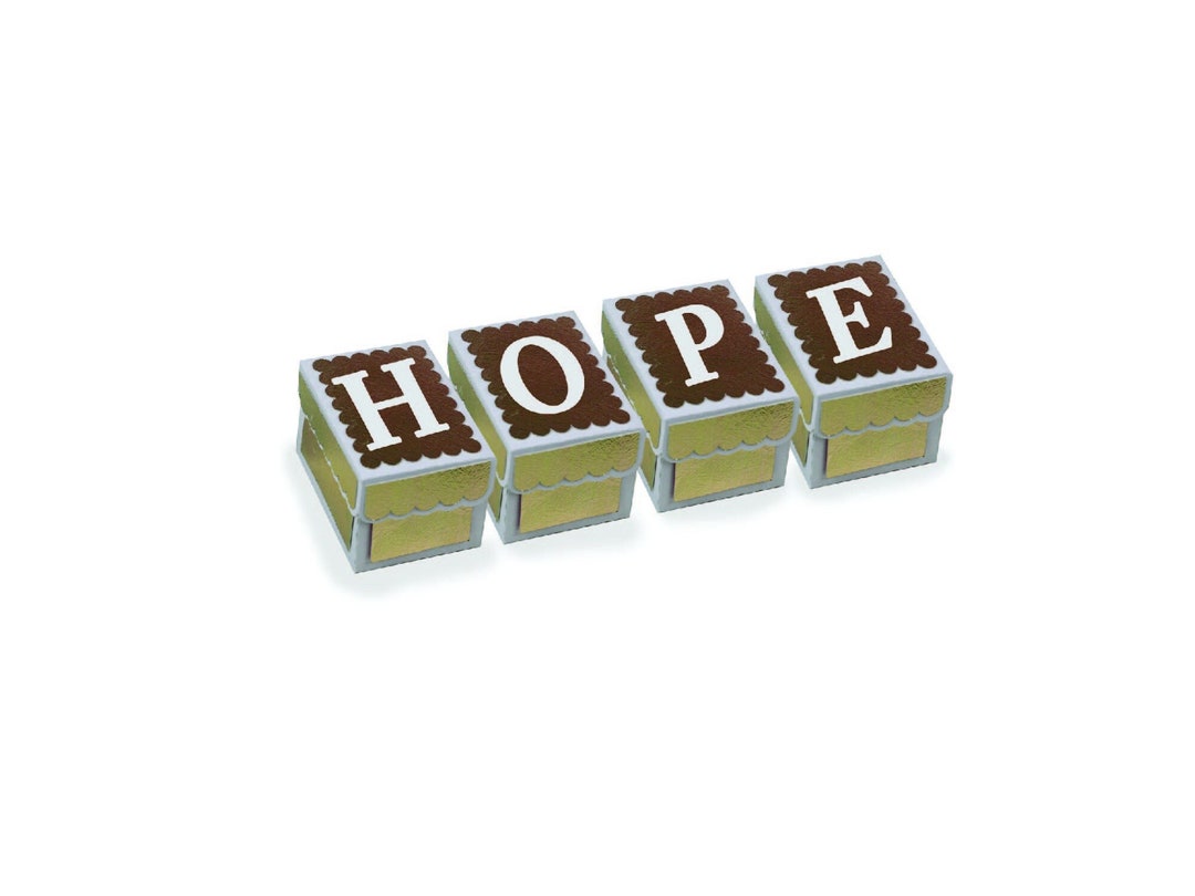 Hope Box Letters Christmas Box Svg, Gift Box Svg, Box Template, Paper Box Svg, Hope ...