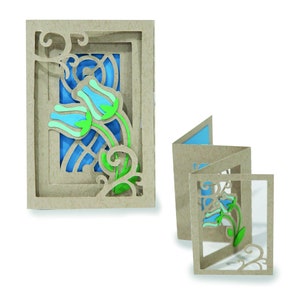 3D Greeting Card, Accordion card, Cut file for silhouette, for Cricut, Layered Card SVG, PNG, SVG, dxf, Birthday Card, flowers, Floral