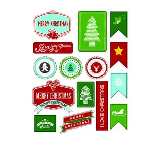 Digital Christmas Sticker Sheet, Holiday Stickers, Instant Download, Christmas Clipart, Sticker set, Sticker Bundle, Silhouette, Cricut