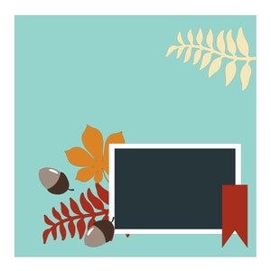 Digital Scrapbook page, Scrapbook Layout, 12x12 Scrapbook, Scrapbook template, SVG, dxf, Cut file for Silhouette, for Cricut, Season, Fall