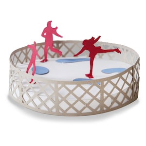 3D Eisläufer SVG, geschnittene Dateien für Silhouette, Cricut geschnittene Dateien, Weihnachtshaus, DIY Weihnachtsprojekt, Weihnachtsdorf, 3d Landschaft