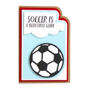 Carta pallone da calcio, Biglietto d'auguri fai da te, File svg Cricut, File di taglio per Silhouette, Biglietto d'auguri a strati, Mestiere di carta