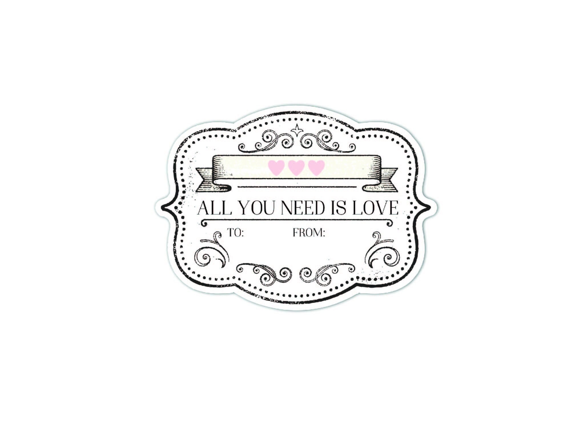 Printable Sticker Valentine Tag Clipart Happy Valentine Cut File Cricut Silhouette Svg