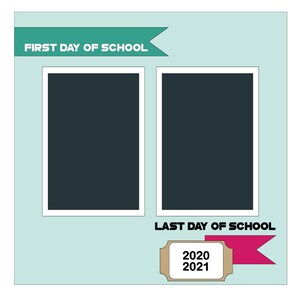 Digital Scrapbook page, Scrapbook Layout, 12x12 Scrapbook, Scrapbook template, SVG, PNG, dxf, Cut file for Silhouette, for Cricut, School