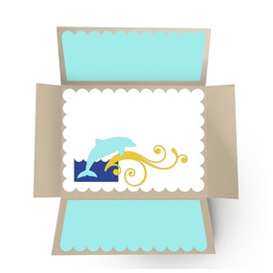 Klappkarte, Delfin, Grußkarte, Geburtstagskarte, Dankeschön-Karte, SVG-Datei für die Kartenherstellung, geschnittene Dateien für Silhouette, für Cricut, Digital