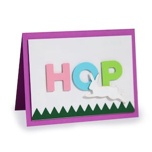 Carte de voeux 3D, fichier de coupe pour la silhouette, pour Cricut, Layered Card SVG, PNG, SVG, Birthday Card, Paper Craft, Bunny, Hop, plié carte