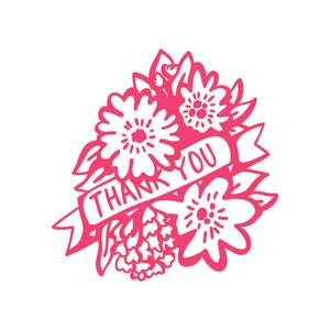 Thank you svg, thank you clipart, flowers Clipart, Cut file for Cricut, for Silhouette,svg, dxf, digital