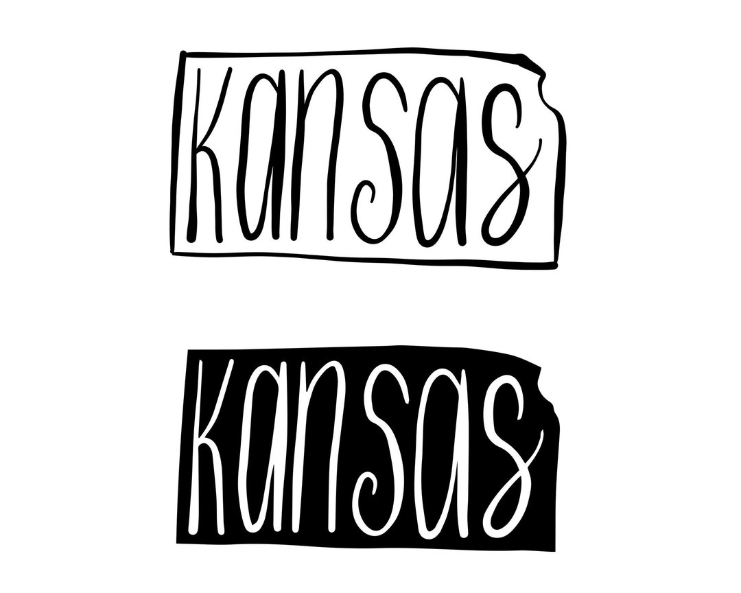 Kansas SVG, Kansas State Clipart, Kansas Hand Drawn, Outline, State ...