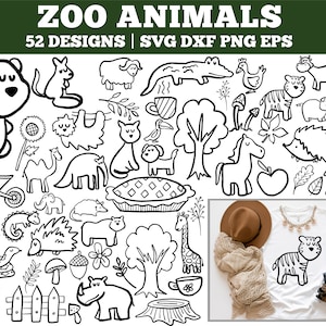 Zoo animal svg bundle, Zoo clipart, Animal Clipart, Animal svg Bundle, Zoo Clipart Bundle, Animal Doodle Svg