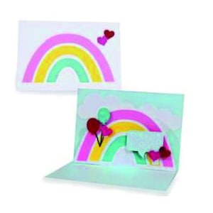 Pop up card, cute card, pop up card template, Cut file for Cricut, Silhouette, template, svg, dxf, Rainbow